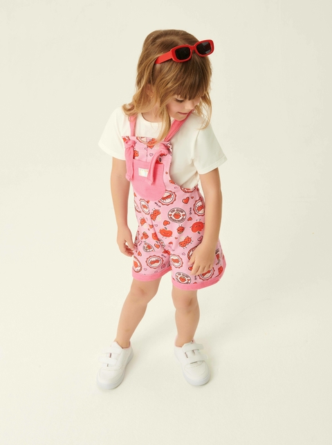 ROMPER INFANTIL PARA MENINA BEBÊ SMASH BRANCO E ROSA - Pityticos Moda  Infantil