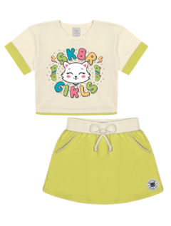 CONJUNTO BLUSA E SHORTS SAIA GATINHA GIRLS - comprar online