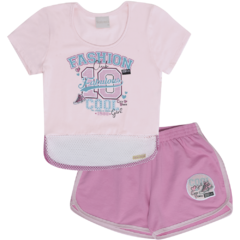 CONJUNTO BLUSA E SHORTS FASHION TELINHA - comprar online