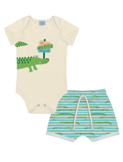 CONJUNTO BODY E BERMUDA JACARÉ FRIEND - comprar online