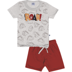 CONJUNTO CAMISETA E BERMUDA DINOS ROAR - Pitoco Baby Kids loja especializada em moda infantil