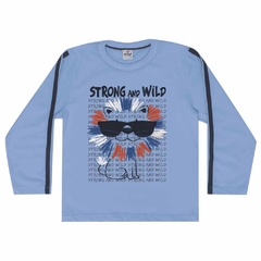 CAMISETA MANGA LONGA LION STRONG - Pitoco Baby Kids loja especializada em moda infantil