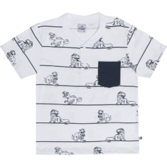 CAMISETA COM BOLSINHO DINOSSAUROS - comprar online