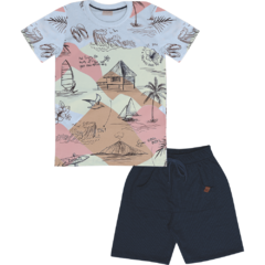 CONJUNTO CAMISETA E BERMUDA ESTAMPA BEACH na internet