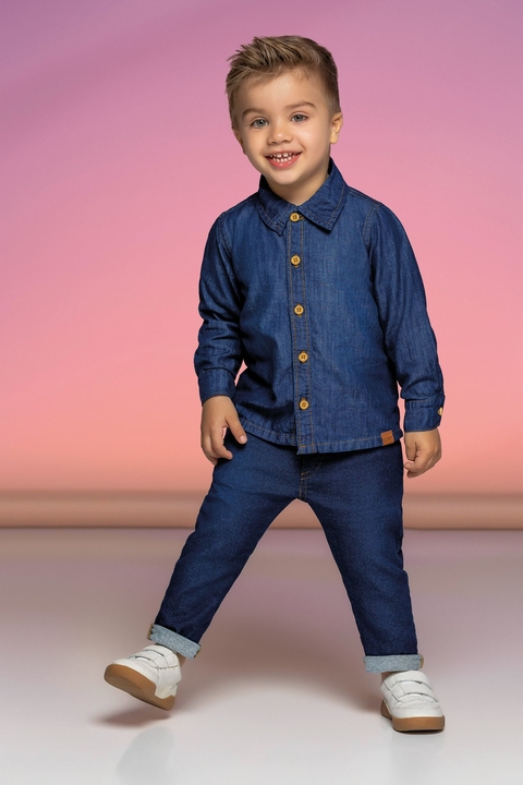 Calça moletinho jeans sales infantil