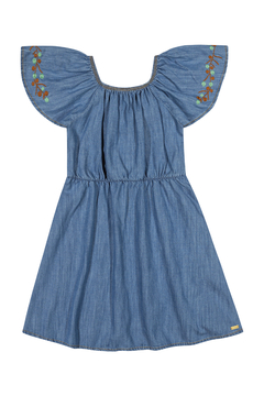 VESTIDO JEANS CIGANINHA BORDADO - Pitoco Baby Kids loja especializada em moda infantil