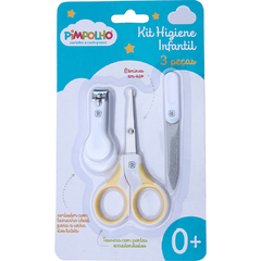 KIT MANICURE INFANTIL 3 PEÇAS - TESOURA, CORTADOR E LIXA