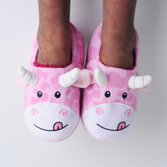 PANTUFA PLAY INFANTIL ROSA VACA PIMPOLHO