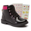 BOTA ROCK MINI PRETO / PINK KLIN