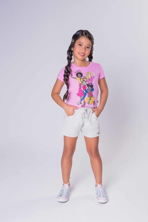 8 a 14 anos) CONJUNTO SAIA + CAMISETA INSPIRAÇÃO SÉRIE MODA MENINA _ *nome  da criança deve ser informado no whatsapp* - Pityticos Moda Infantil