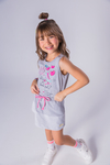 CONJUNTO REGATA E SAIA SHORTS HAVE FUN TELINHA