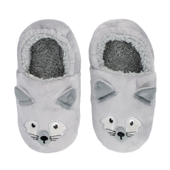 PANTUFA PLAY INFANTIL CINZA LOBO PIMPOLHO - loja online