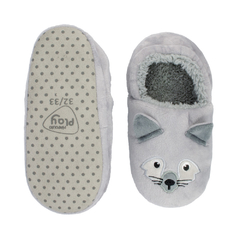 PANTUFA PLAY INFANTIL CINZA LOBO PIMPOLHO - Pitoco Baby Kids loja especializada em moda infantil