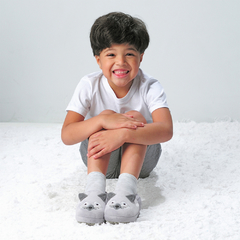 PANTUFA PLAY INFANTIL CINZA LOBO PIMPOLHO - comprar online