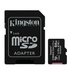 MICROSD KINGSTON 64GB C/ADAP CLASE 10 UHS-I (U1) 100MB/S CANVAS PLUS en internet