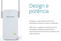 Repetidor 300Mbps 2 Antenas Externas Branco Multilaser - RE056 - Aespa Segurança Eletronica