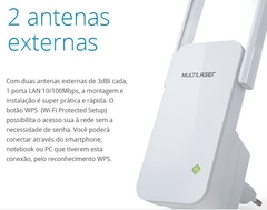 Repetidor 300Mbps 2 Antenas Externas Branco Multilaser - RE056 na internet