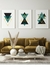 Conjunto Decorativo 3 Quadros Geometric Green