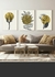 Conjunto Decorativo 3 Quadros Golden Botanic