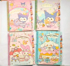 Caderno Espiral Sanrio My Melody e Turma da Hello Kitty 15 x 21 com Divisórias