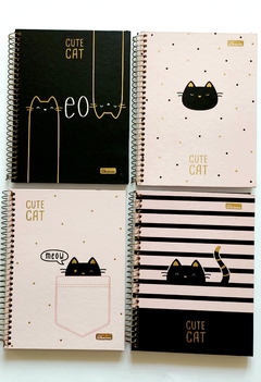 Caderno Colegial 1 matéria Cute Cat - CADERSIL