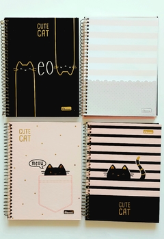 Caderno Colegial 1 matéria Cute Cat - CADERSIL - comprar online