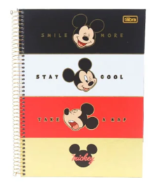 CADERNO UNIVERSITÁRIO MICKEY 1 MATÉRIA - TILIBRA - Papelaria Ilha Da Magia