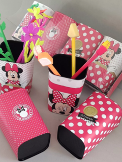 Porta canetas e objetos minnie Kit