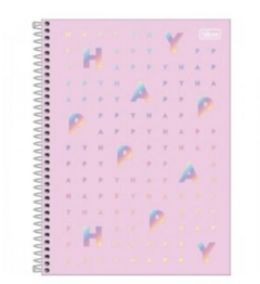 Caderno universitário 10 matérias Linha Happy tons pastel 2024 - Papelaria Ilha Da Magia