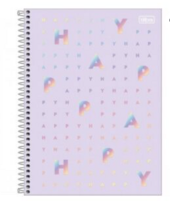 Caderno universitário 10 matérias Linha Happy tons pastel 2024 - comprar online