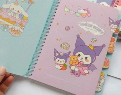 Imagem do Caderno Espiral Sanrio My Melody e Turma da Hello Kitty 15 x 21 com Divisórias