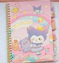 Caderno Espiral Sanrio My Melody e Turma da Hello Kitty 15 x 21 com Divisórias - loja online