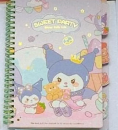 Caderno Espiral Sanrio My Melody e Turma da Hello Kitty 15 x 21 com Divisórias - Papelaria Ilha Da Magia