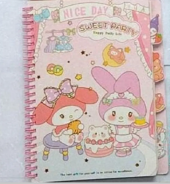 Caderno Espiral Sanrio My Melody e Turma da Hello Kitty 15 x 21 com Divisórias na internet