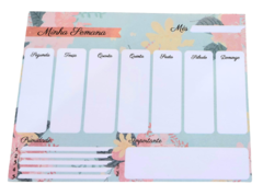 Bloco de Planner Semanal- Floral