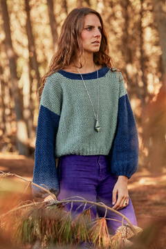 Sweater Eclipse -Menta + Azul - tienda online