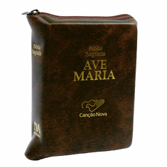 Livro Bíblia Ave Maria Média com Zípper