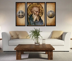 Quadro Decorativo Mosaico 3 Peças Tam G Jesus Misericordioso