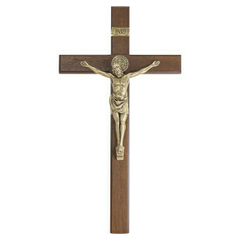 Crucifixo com Medalha de São Bento Ouro Velho 48cm ETK