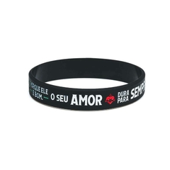 Pulseira de Silicone Salmos - Preto na internet