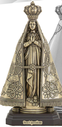 Imagem Nossa Senhora Aparecida em Metal Ouro Velho 25cm ETK