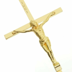 Crucifixo de Metal - Dourado 15cm parede - comprar online