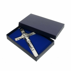 Crucifixo de Parede São Bento - Prata 17,5cm - loja online