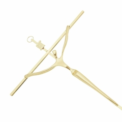 Crucifixo Estilizado de Parede Quadrado - Metal - 28cm - Dourado - comprar online