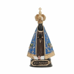 Imagem de Nossa Senhora Aparecida com Coroa Vazada em Resina - 10cm