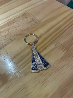 Chaveiro Nossa Senhora Aparecida Manto Azul e dourado