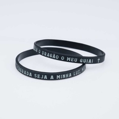 Pulseira A Cruz Sagrada - Silicone - Preto