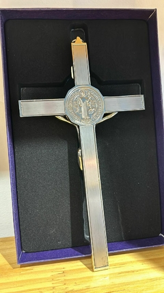 Crucifixo de São Bento Luxo 22.5cm - Prata Parede - comprar online