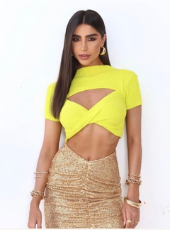 CROPPED RECORTE - AMARELO