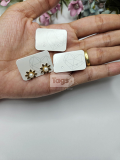 TAG DIAMANTE BRANCA 3X2 cm (50 unds)